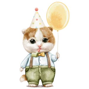 Kalaspojke med hatt och ballong.