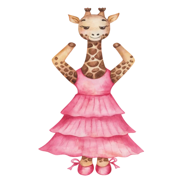 en giraff som är en ballerina