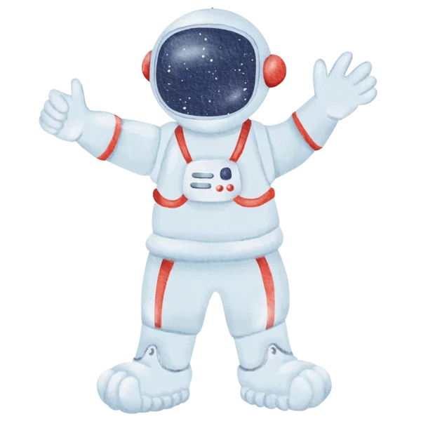 En astronaut med en stor hjälm