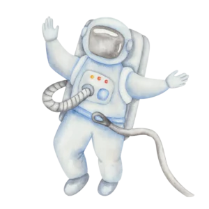 En stor vit astronaut som svävar i rymden