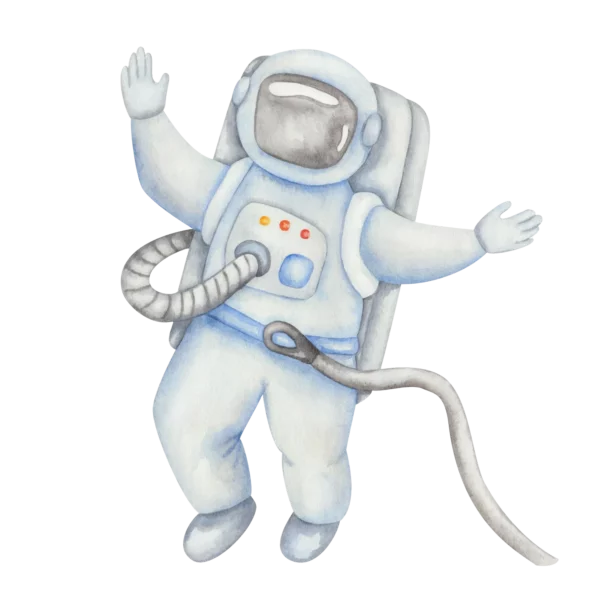 En stor vit astronaut som svävar i rymden
