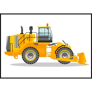 Barntavla som visar en bulldozer