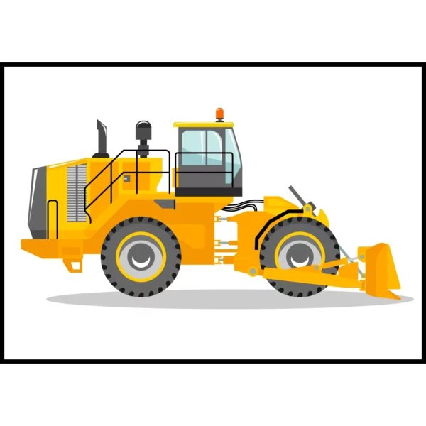 Barntavla som visar en bulldozer