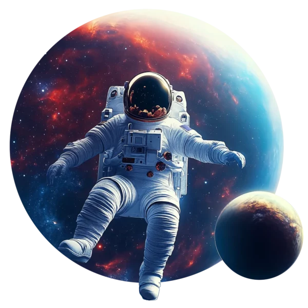 Astronaut framför en planet - Bild 2