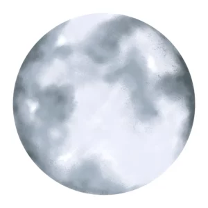 Väggklistermärke med en helmåne som är grå.