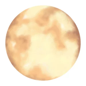 Väggklistermärke med en helmåne som är gul.