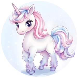 Väggdekor för barn med ponny som enhörning och regnbåge