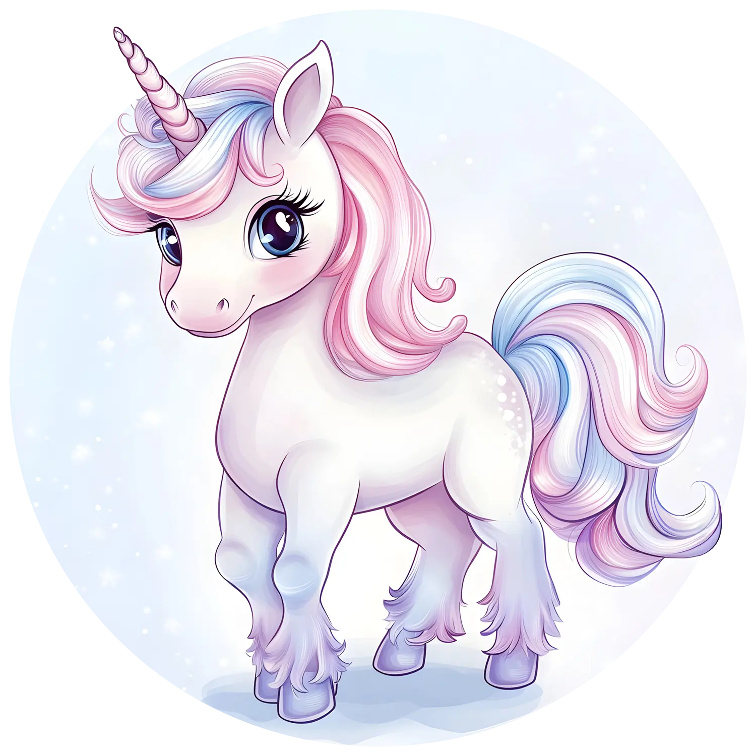 Väggdekor för barn med ponny som enhörning och regnbåge