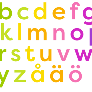 alfabet-modern Väggdekor färgglatt alfabet