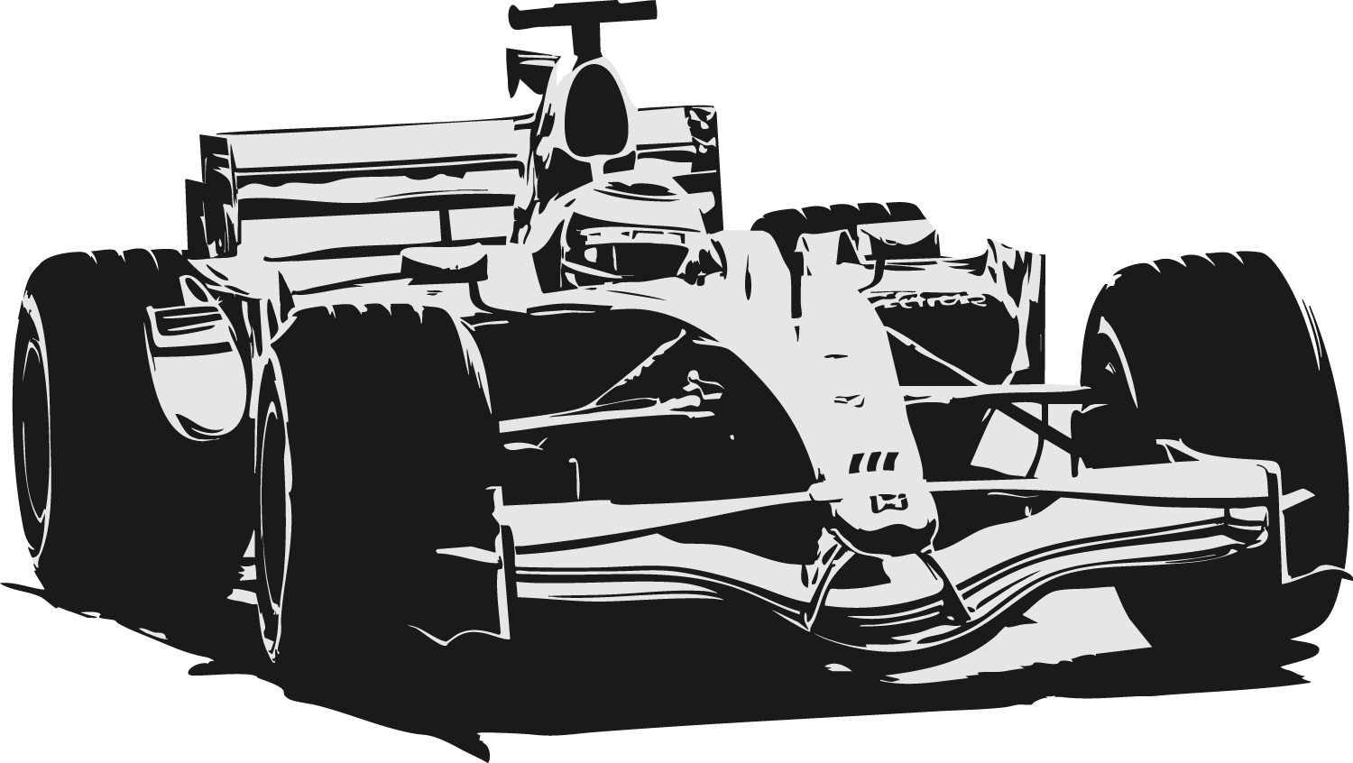 Väggdekor vit formel 1 bil