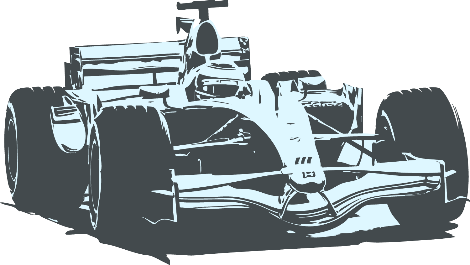 Väggdekor blå formel 1 bil