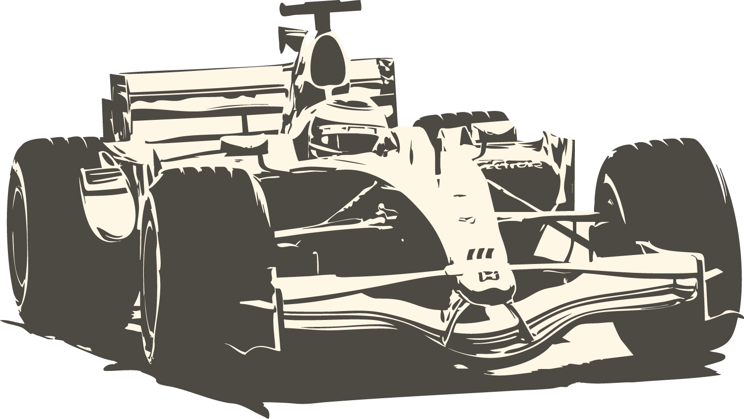 Väggdekor gul formel 1 bil