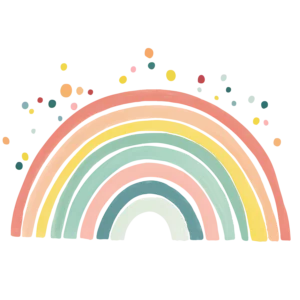 rainbow-1 Väggdekor regnbåge med massa färgglada prickar över