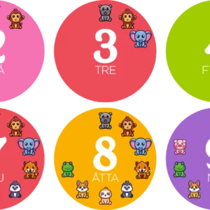 siffror Väggdekor färgglada siffror